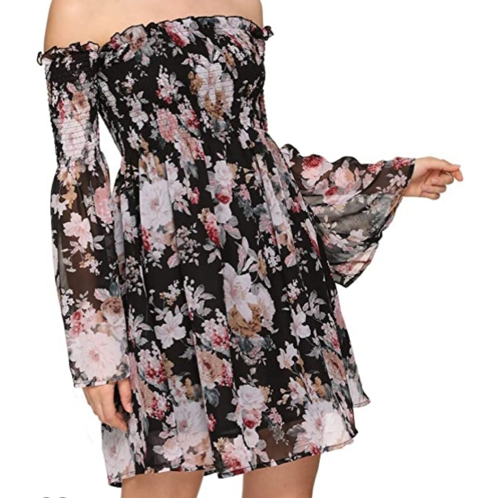 Off the shoulder mini dress